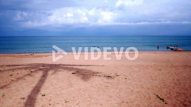 natural sea wave water with foam on the sandy beauty white beach, summer beach seascape