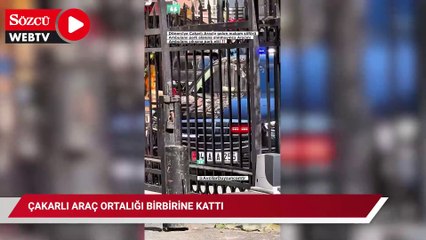Hastane otoparkına girişi izin verilmeyen çakarlı araç ortalığı birbirine kattı