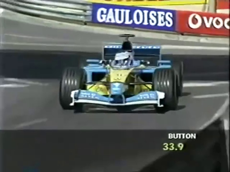 F1 – Jenson Button (Renault V10) laps in practice – Monaco 2002
