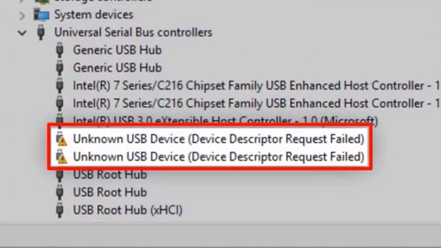 Unknown usb device (device descriptor request failed) driver - Error Solved