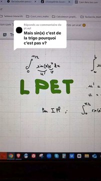 Réponse à une question sur l'intégration par partie avec la méthode LPET.#integration #integrales #bacmaths #terminales