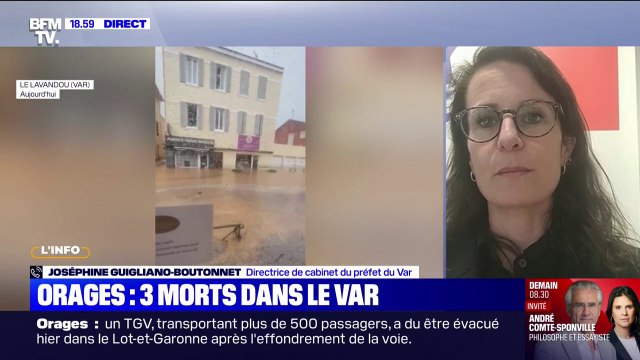 Orages dans le Var: Concernant les conditions de la disparition des personnes, des enquêtes ont été ouvertes , annonce Joséphine Guigliano-Boutonnet, directrice de cabinet du préfet du Var