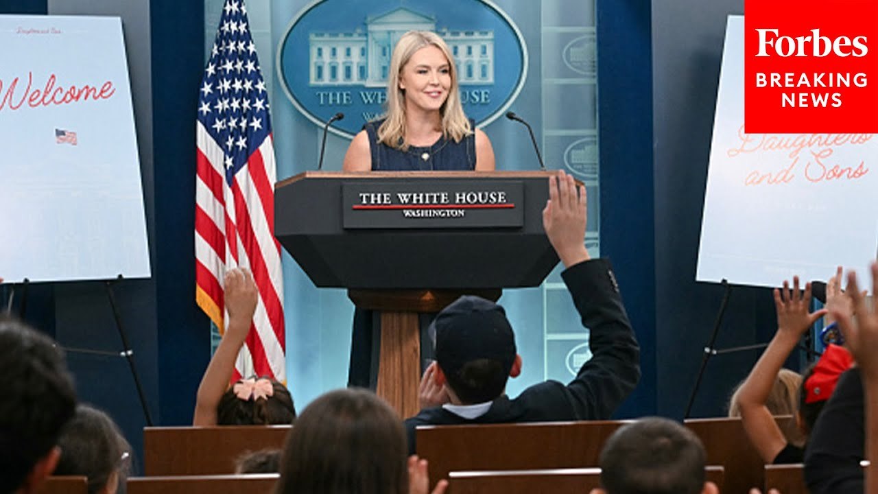 Karoline Leavitt Takes Questions From Reporters' Kids At Special White House Press Briefing