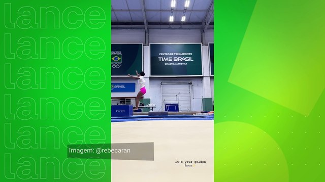 Rebeca Andrade no CT do Time Brasil