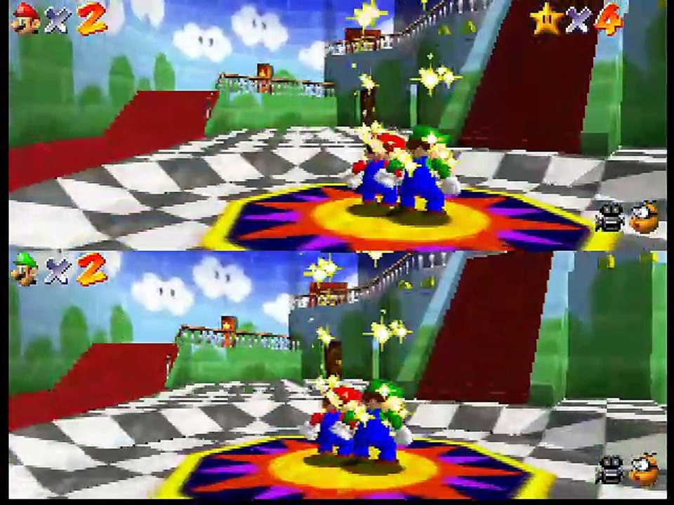 Super Mario 64 Splitscreen Multiplayer online multiplayer - n64