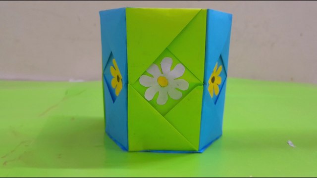 How to Make a Beautiful and Useful Pen Holder with Paper | DIY Desk Organizer