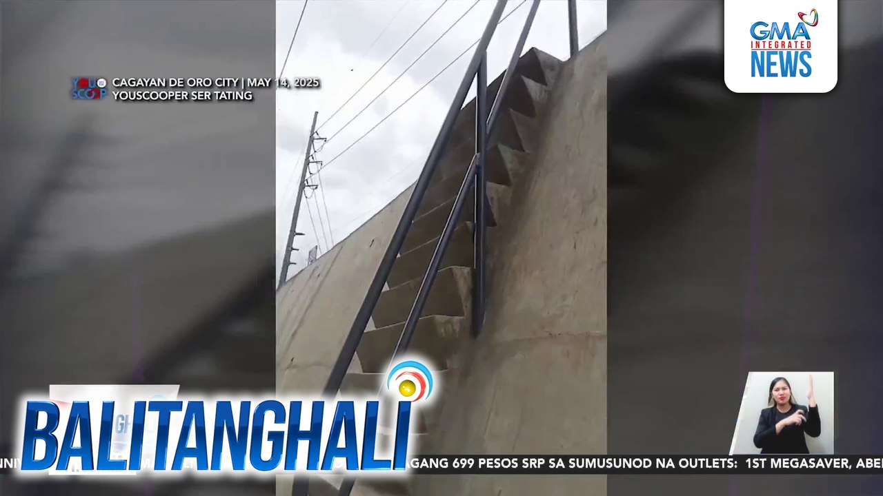 Hagdan ng dike sa Brgy. Tablon na tila pang-rock climbing, usap-usapan sa social media | Balitanghali