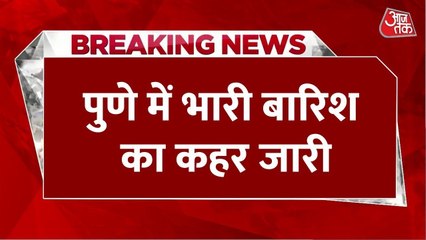 पुणे में तेज आंधी के साथ बारिश से उड़ीं कई छतें, बही बाइकें; Video