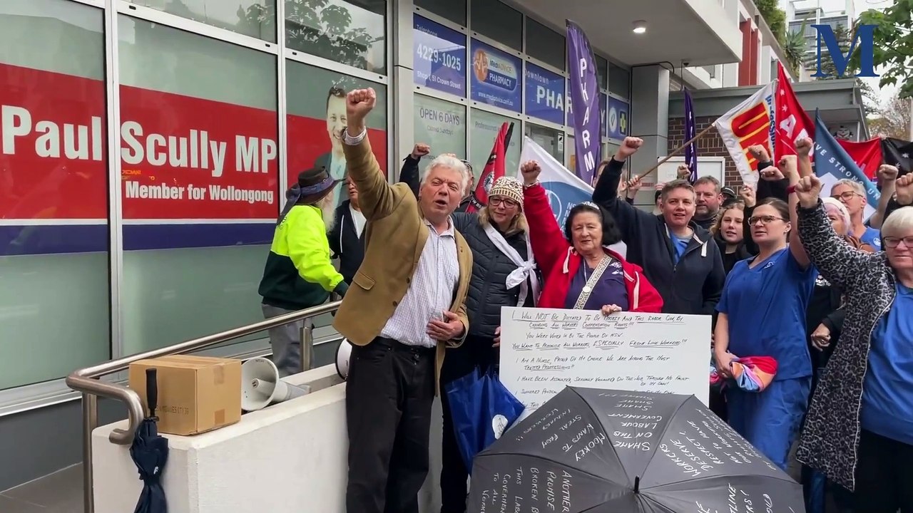 Teachers, nurses and emergency services rally against changes to workers comp rules