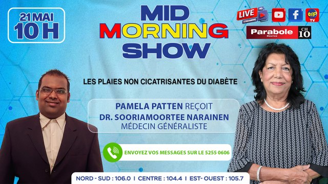 MID MORNING SHOW [ Top Santé ] amela Patten reçoit Dr. Sooriamoortee Narainen, médecin généraliste.