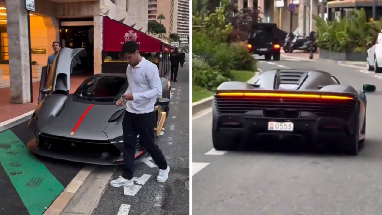 Carlos Sainz, de cena con Lando Norris en Montecarlo en su Ferrari Daytona SP3