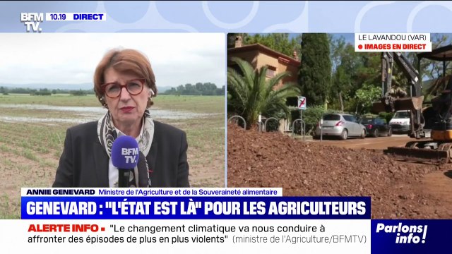 Orages: Il faut (que l'agriculture) s'adapte au changement climatique , déclare Annie Genevard, ministre de l'Agriculture et de la Souveraineté alimentaire