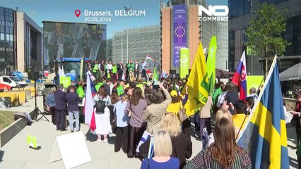 Avrupalı çiftçiler Brüksel'de tarım fonları endişesiyle protesto düzenledi