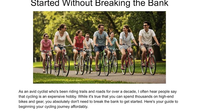 Budget-Friendly Cycling - Getting Started Without Breaking the Bank | Niall O'Riordan UBS