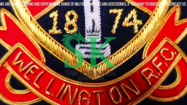 Handmade Badges, Uniforms Badges Patch, Embroidered Bullion Wire Pocket Badges