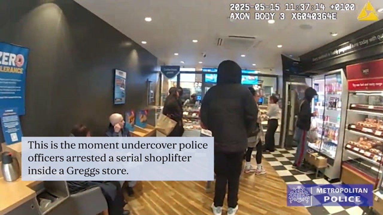 Undercover police arrest serial shoplifter in Greggs