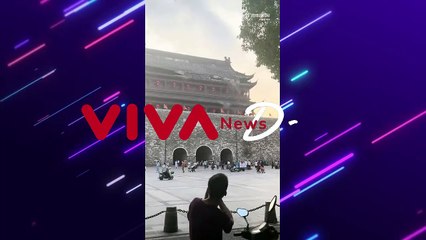 BRUK! Menara Berusia 650 Tahun di China Ambruk