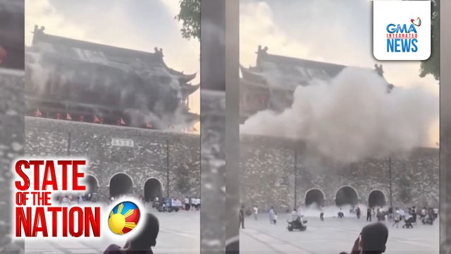 Bahagi ng bubong ng mahigit 600 taong gulang na Fengyang Drum Tower, gumuho | SONA