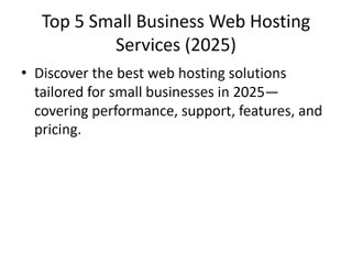 Small Business Web Hosting 2025: 5 Top-Rated Providers