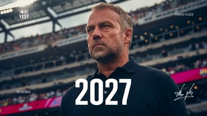 Así anunció el Barcelona la renovación de Flick hasta el año 2027