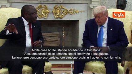 Trump a Presidente Ramaphosa: "In Sudafrica è in corso genocidio dei bianchi"