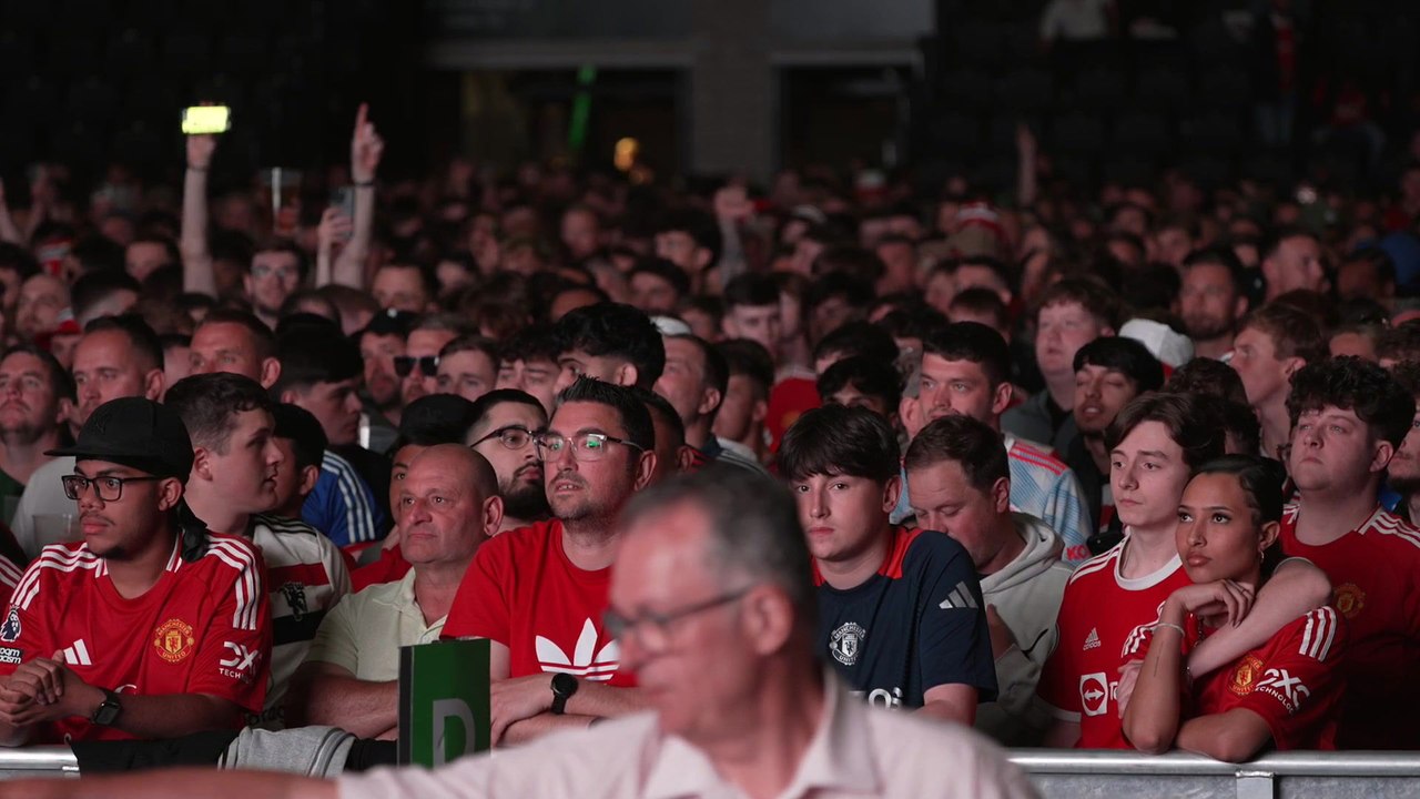 Utd fans watching europa league final at the AO Arena kick off