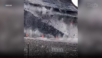 Tiles Fall Off the Roof of 600-Year-Old Tower, Sending Tourists Scrambling