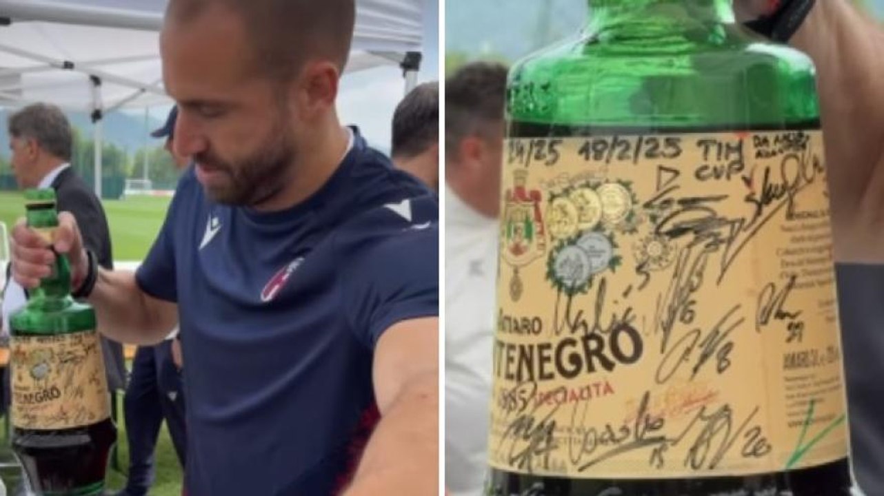 Il Bologna svela la bottiglia "firmata" a febbraio: "Quando vinceremo la Coppa..."