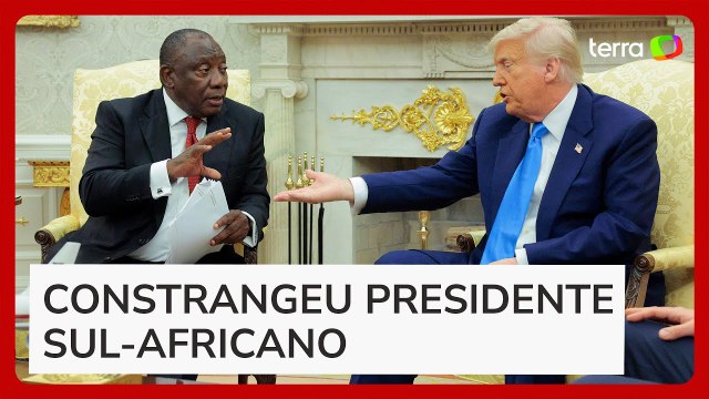 Trump discute com presidente da África do Sul após exibir vídeos sobre 'genocídio branco'