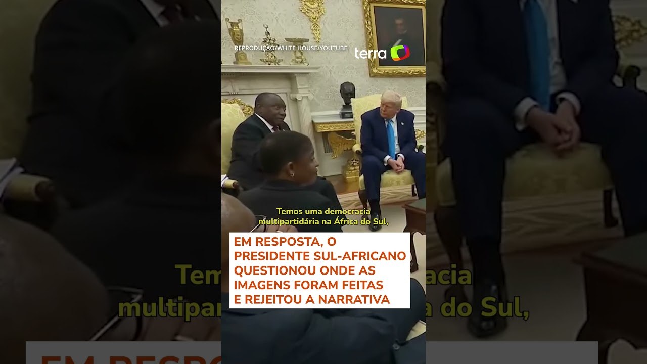 Trump discute com presidente da África do Sul e acusa país de 'genocídio branco' #shorts