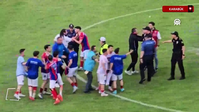 Karabük'te amatör lig maçının ardından arbede yaşandı