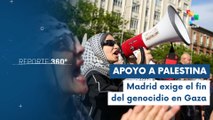 Masiva protesta en España exige alto al genocidio en Gaza