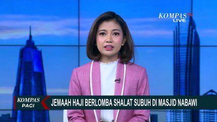 Momen Jemaah Haji Berlomba Salat Subuh di Masjid Nabawi