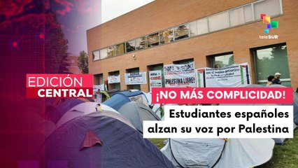 Estudiantes y activistas acampan en Madrid en solidaridad con Palestina