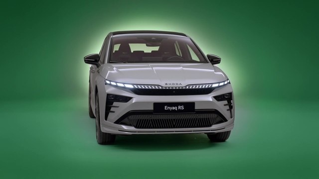 Der neue Skoda Enyaq RS und das neue Enyaq Coupé RS - Schwarz lackierte Exterieurdetails, spezielles Sportfahrwerk und zwei externe Sounds