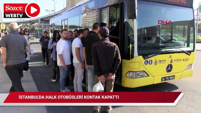 İstanbul'da halk otobüsleri kontak kapattı; duraklarda yoğunluk oluştu
