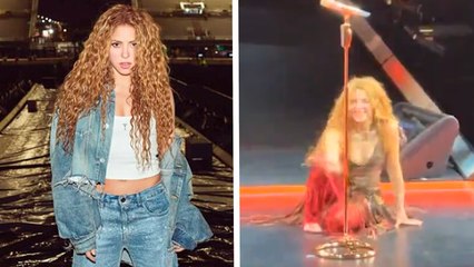 Shakira sufre aparatosa caída en pleno escenario en Canadá y el video se viraliza