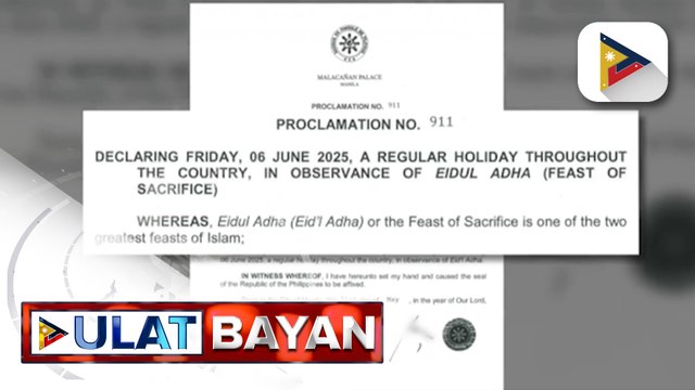 June 6, idineklarang regular holiday bilang paggunita sa Eid'l Adha