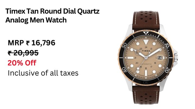 Timex Tan Round Dial Quartz Analog Men Watch | Just Watches