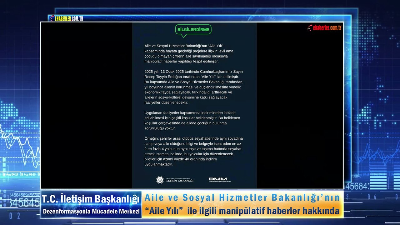 Aile ve Sosyal Hizmetler Bakanlığı’nın “Aile Yılı”  ile ilgili manipülatif haberler hakkında