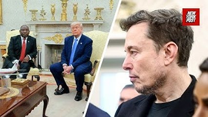 Watch Elon Musk’s reaction during Trump’s heated South Africa meeting in Oval Office