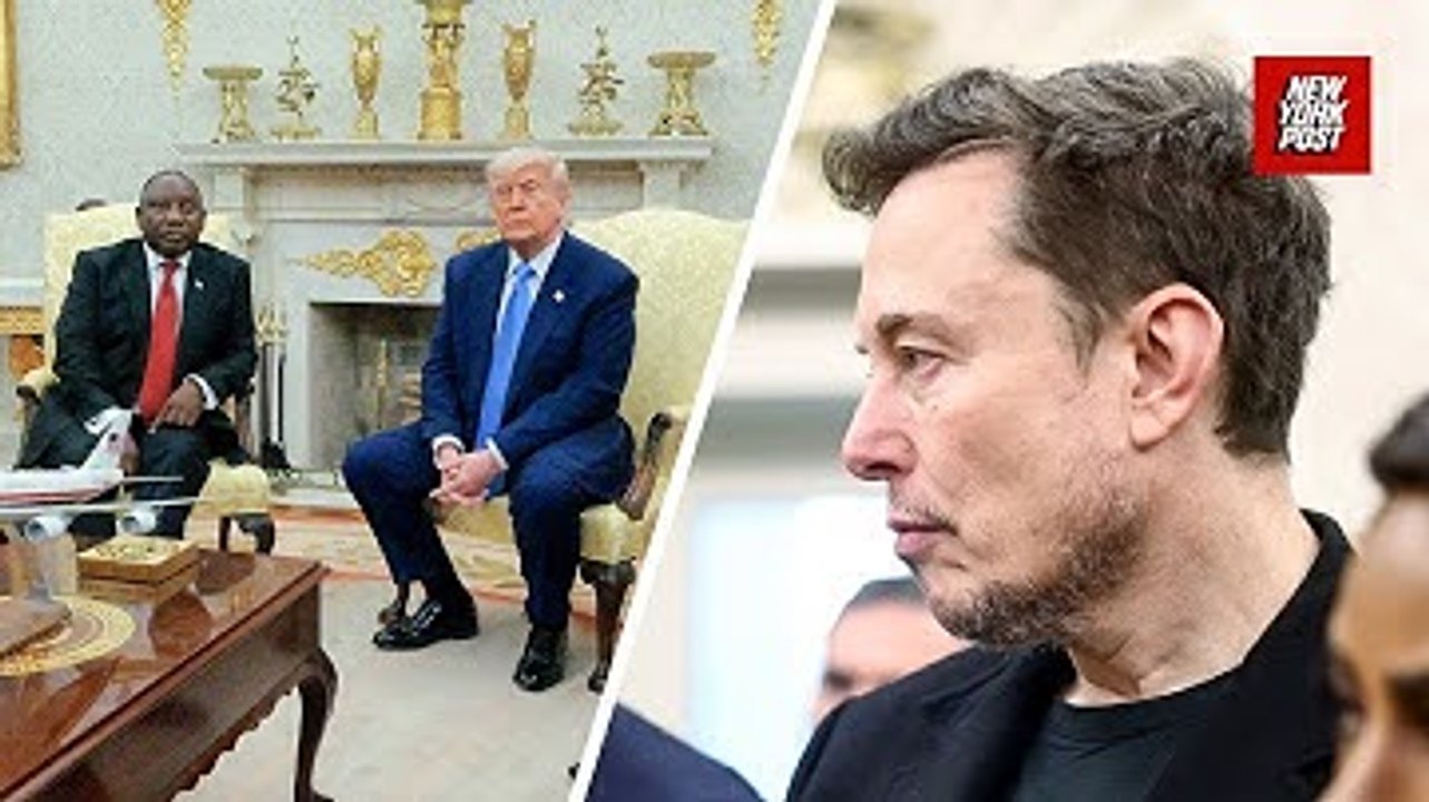 Watch Elon Musk’s reaction during Trump’s heated South Africa meeting in Oval Office