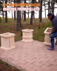 DIY some cozy benches with flower pots!