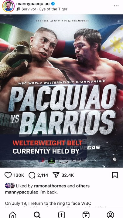 Manny Pacquiao to challenge Mario Barrios for world title