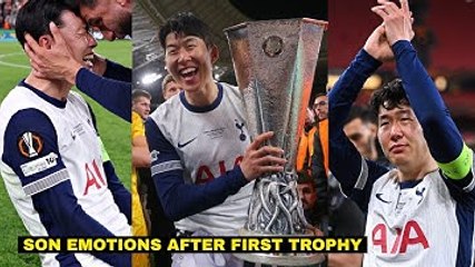 Heung Min Son Reaction to Winning Europa League | First Career Trophy