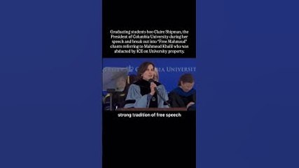 Graduating students boo Claire Shipman, the President of Columbia University #gaza #shorts