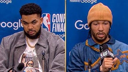 Jalen Brunson & KAT talk Game 1 Loss vs Pacers, FULL Postgame Interview