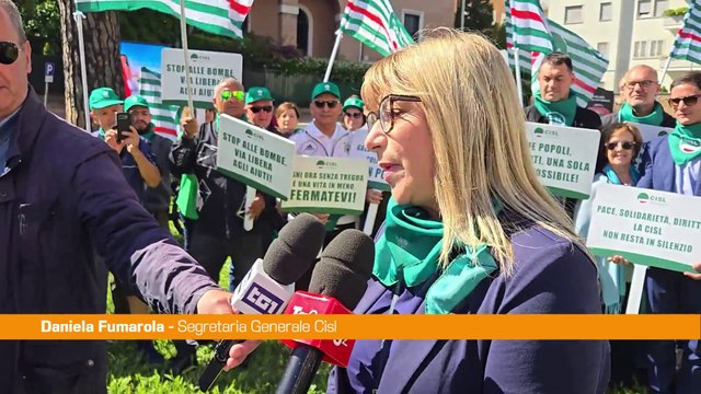 Sit-in della Cisl per la pace in MO, Fumarola Cessate il fuoco