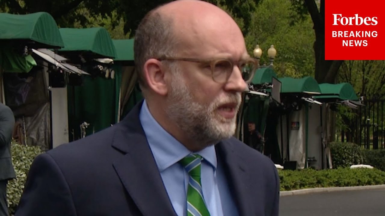 OMB Director Russell Vought Speaks To Reporters At White House After House Passes Budget Bill