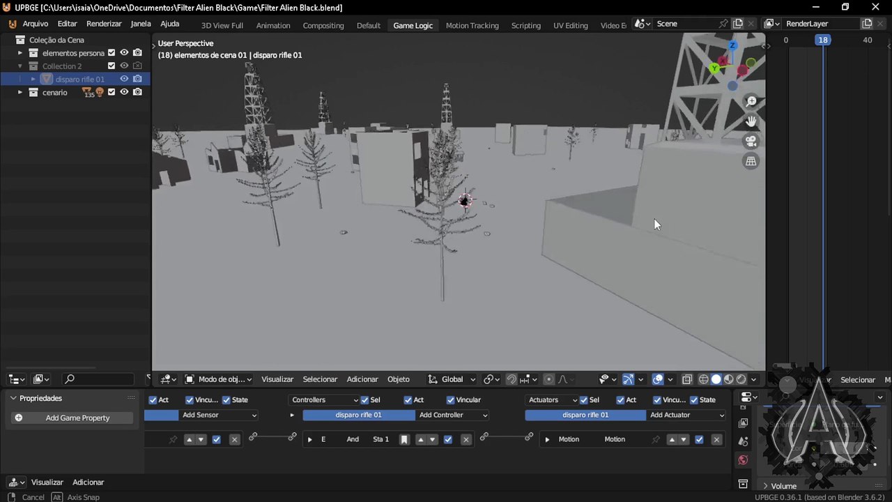 Já Criei Metade do Cenário do Meu Jogo na UPBGE #jogoblender #jogoretro